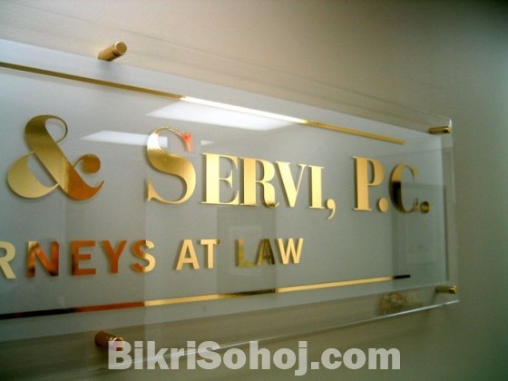 Nameplate: Acrylic, ACP, SS Top Later Making & Signboard